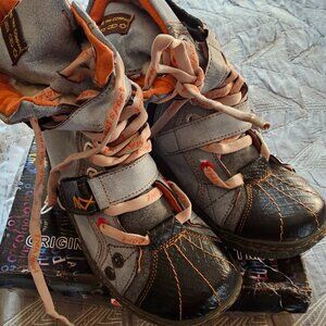 MAiA Women's Leather Boots - Retro Color Block, Handcrafted, Comfortable sz 38